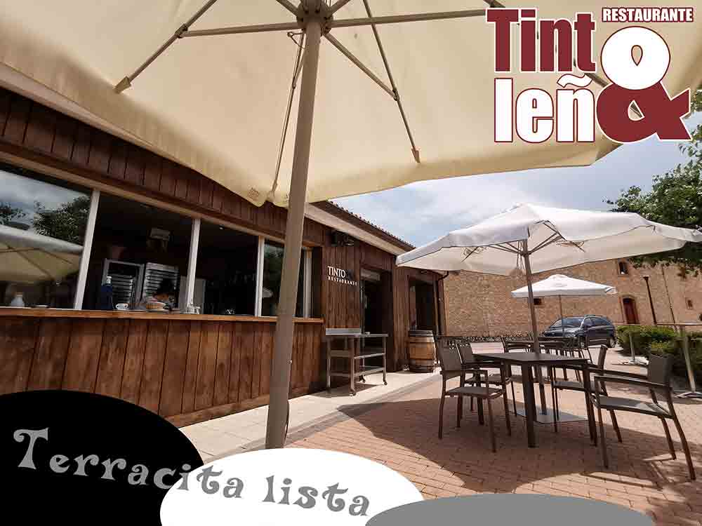 detalle de la terraza de restaurante Tinto y Leña en El Burgo de Osma